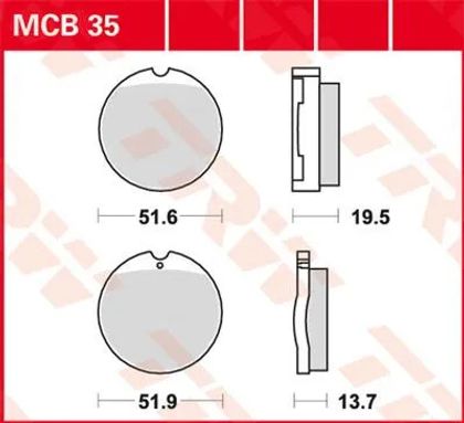 Trw Organische basis Remblokken
