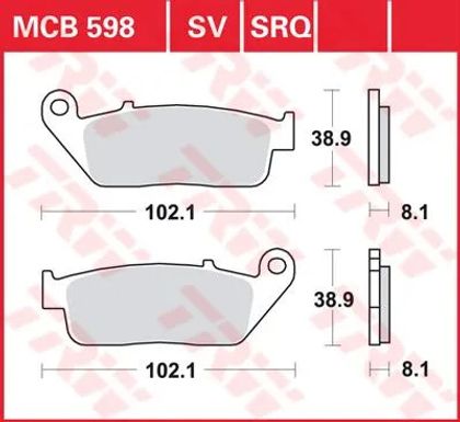 Trw Organische basis Remblokken Ref: TRW00278A / 17220466 