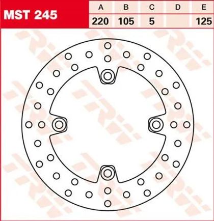 Trw 17100985 Round brake disc Ref : TRW00342A / 17100985 