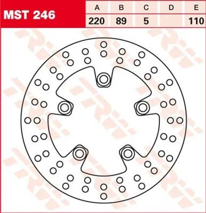 Trw 17100987 Round brake disc Ref : TRW00343A / 17100987 