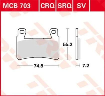 Plaquettes de freins Trw Métal Fritté
