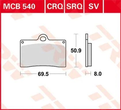 Plaquettes de freins Trw Métal Fritté
