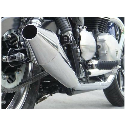 Silencieux Zard Double effet chrome - embout inox noir Ref : ZAD00083A / ZTP041S10SSR-B TRIUMPH 865 BONNEVILLE 865 EFI T100 - 2008 - 2015