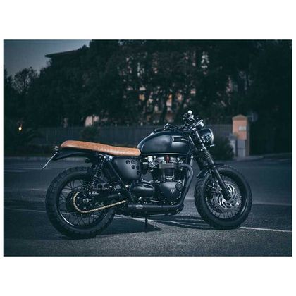 Silencieux Zard Double bas inox - embout inox noir Ref : ZAD00089A / ZTP058S10SSO-B TRIUMPH 900 STREET TWIN 900 ABS - 2016 - 2020