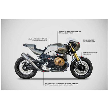 Ligne Complète Zard capitan scappamento titane 2 en 2 racing - embout inox