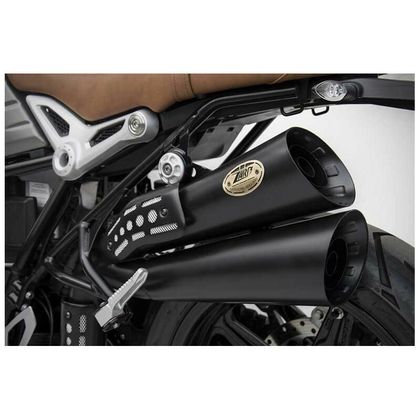 Silencieux Zard inox - embout inox noir Ref : ZAD00215A / ZBW541S10SSR-B BMW 1200 R NINE-T SCRAMBLER ABS (0J31) - 2017 - 2020