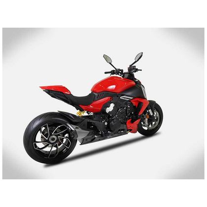 Silencieux Zard MAKO INOX PARE CHALEUR CARBONE - embout carbone Ref : ZAD00240A / ZDU008S00SCO-STD DUCATI 1158 DIAVEL V4 - 2023 - 2024