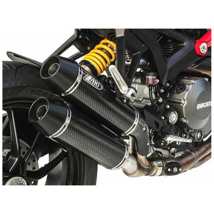 Silencieux Zard Double carbone homologues superposes - embout aluminium Ref : ZAD00259A / ZDU118S10CAR-STD DUCATI 1100 1100 MONSTER EVO - 2011 - 2013