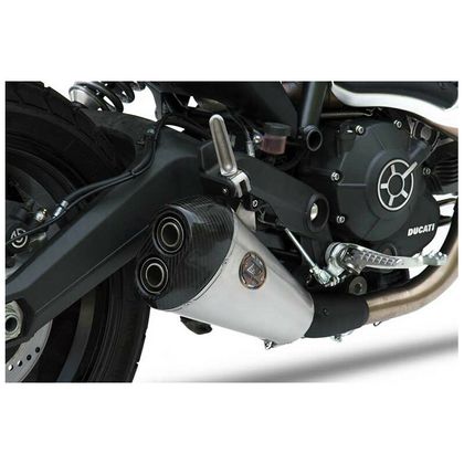 Silencieux Zard bas inox Double - embout carbone noir Ref : ZAD00321A / ZDU780S10SCR-B 