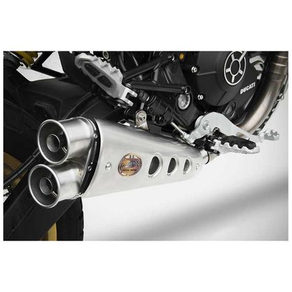 Silencieux Zard bas inox special edition - embout inox noir Ref : ZAD00378A / ZDU795S10SSO-B DUCATI 800 SCRAMBLER 800 DESERT SLED - 2017 - 2019