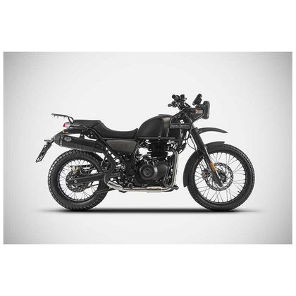 Silencieux Zard HAUT INOX EMBOUT CARBONE HIMALAYAN SCRAM 41 - embout carbone aluminium noir Ref : ZAD00645A / ZRE003S10ACR-B ROYAL ENFIELD 400 HIMALAYAN - 2021 - 2023