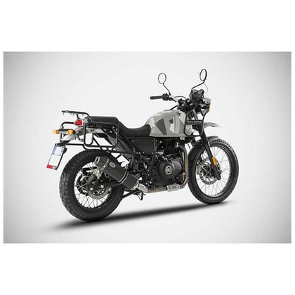 Silencieux Zard inox - embout carbone aluminium noir Ref : ZAD00664A / ZRE535S10ACR-B ROYAL ENFIELD 400 HIMALAYAN - 2017 - 2020
