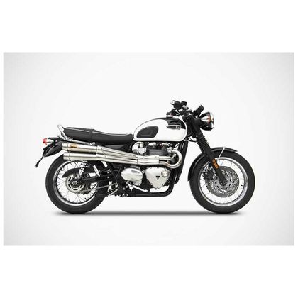 Ligne Complète Zard haute 2 en 2 inox racing - embout inox noir Ref : ZAD00777A / ZTP066S00SSR-B 