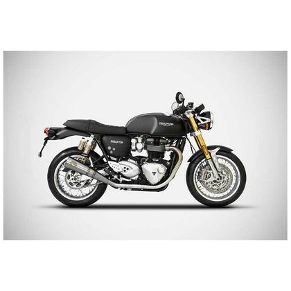 Silencieux Zard Double coniques - embout inox noir Ref : ZAD00781A / ZTP068S10SSO-B TRIUMPH 1200 THRUXTON 1200 ABS - 2017 - 2020