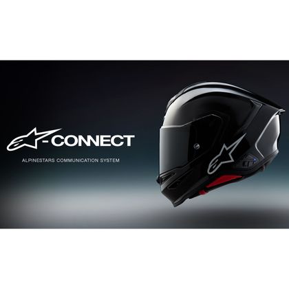 Casque intégral Alpinestars S-R7 SOLID BRILLANT - Noir