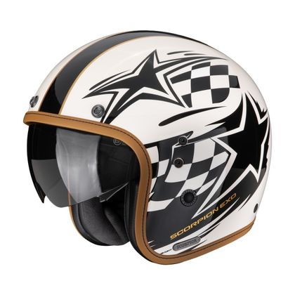 Casque jet Scorpion Exo BELFAST II - FLAGSTONE - Beige / Noir