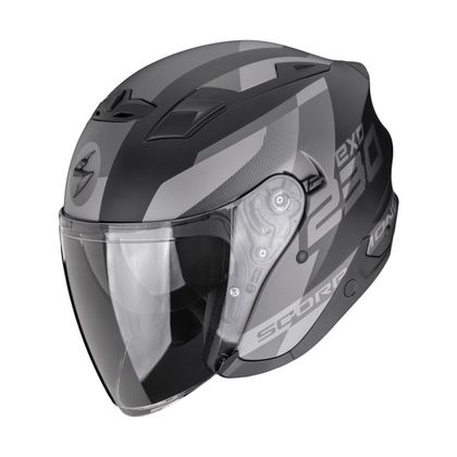 Casque jet Scorpion Exo EXO-230 - COMICS MAT - Noir / Gris Ref : SC1396 