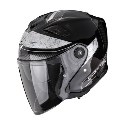 Kask jet Scorpion Exo EXO-GT JET CARBON - CREST - Czarny / Szary