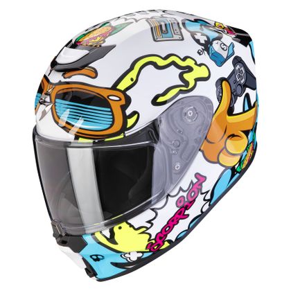 Casque intégral Scorpion Exo EXO-JUNIOR- FUN - Blanc / Bleu