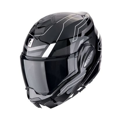 Modularni čelada Scorpion Exo EXO-TECH EVO - CONQUER - Črna / Bela