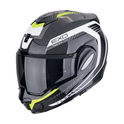 Casque modulable Scorpion Exo EXO-TECH EVO CARBON - COSY - Noir / Jaune