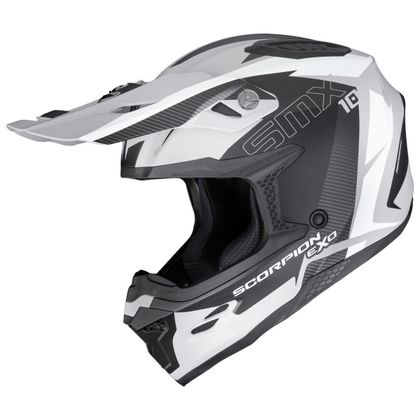 Casque cross Scorpion Exo SMX-10 - SPEED MAT 2027 - Gris / Blanc Ref : SC1404 