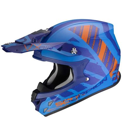 Casco de motocross Scorpion Exo VX-21 AIR - URBA - MATT BLUE ORANGE 2021 Ref : SC0753 