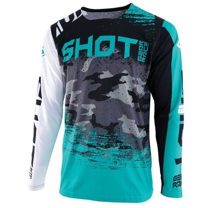 Camiseta de motocross Shot CONTACT COUNTER - WHITE GREEN 2019 Ref : SO1404 