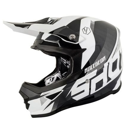 Casque cross Shot FURIOUS ULTIMATE - BLACK AND WHITE GLOSSY 2019 Ref : SO1355 