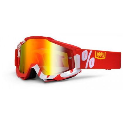 Masque cross 100% ACCURI FIRE RED WHITE IRIDIUM 