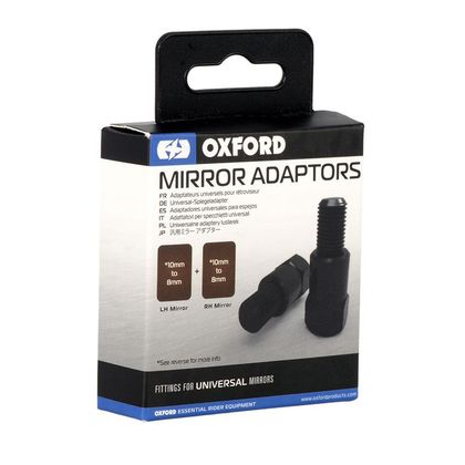Adaptateur Oxford OX580 pour rétroviseur (10mm - 8mm) Réversible universel - Noir