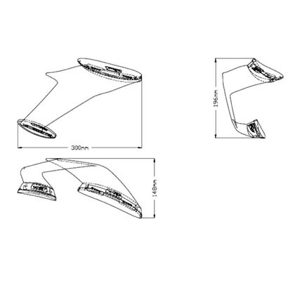 Puig DOWNFORCE LATERALE VINNEN Spoiler - Grijs