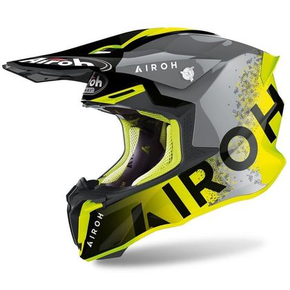 Casco de motocross Airoh TWIST 2.0 - BIT - YELLOW GLOSS 2023 - Amarillo / Negro Ref : AR1171 