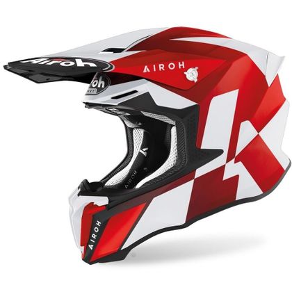 Casco de motocross Airoh TWIST 2.0 - LIFT - RED MATT 2023 - Rojo / Gris Ref : AR1168 