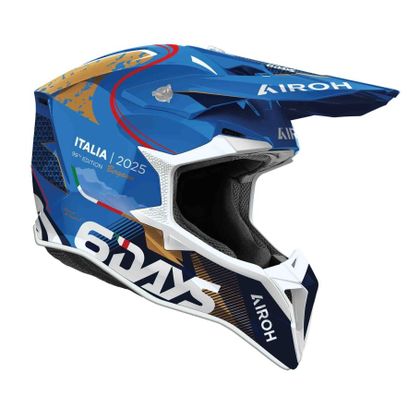 Airoh WRAAAP - 6DAYS ® ITALIA 2025 2025 Cross helmet - Blue / White