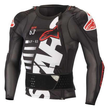 Gilet de protection Alpinestars SEQUENCE PROTECTION JACKET LONG SLEEVE - BLACK WHITE RED 2023 - Noir / Rouge Ref : AP12202 