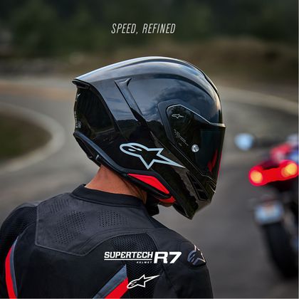 Casque intégral Alpinestars S-R7 SOLID BRILLANT - Noir