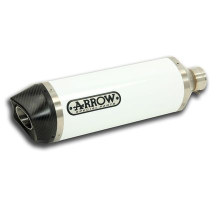 Silenziatore Arrow in alluminio Bianco Race-tech con fondello in carbonio Ref : 71744AKB / CMB71744AKB+71406KZ 