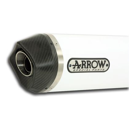 Silenziatore Arrow in alluminio Bianco Street Thunder con fondello in carbonio