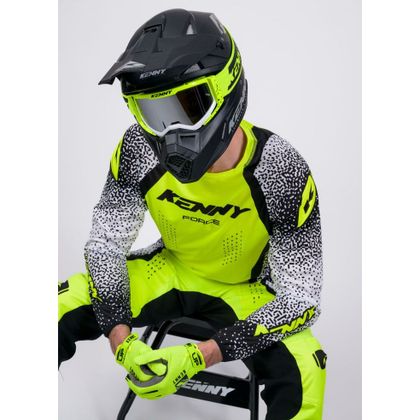 Kenny FORCE PIXEL 2025 Cross-Trikot - Weiß / Gelb