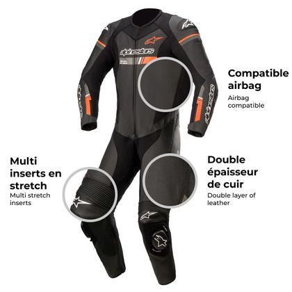 Alpinestars GP FORCE CHASER - 1 STUK Motorpak - Zwart / Rood