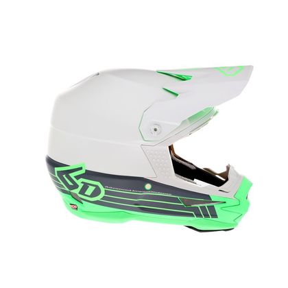 Casco de motocross 6D Helmets ATR-1 SPLIT NEON GREEN 2023 - Blanco / Verde