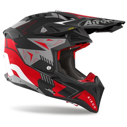 Casque cross Airoh AVIATOR 3 - SPIN 2023 - Rouge / Gris