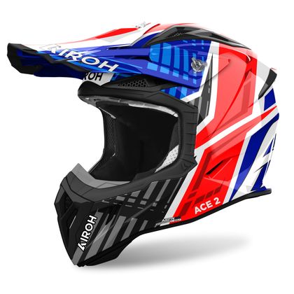 Casco de motocross Airoh AVIATOR ACE 2 - PROUD 2024 - Azul / Rojo Ref : AR1352 