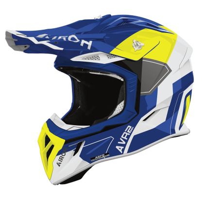 Casque cross Airoh AVIATOR ACE 2 - SHIELD 2026 - Bleu / Jaune Ref : AR1532 