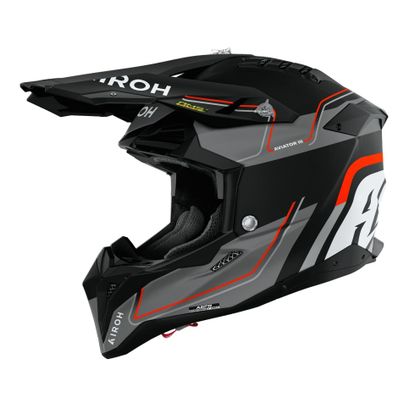Casque cross Airoh AVIATOR 3 - LEADER 2026 - Orange / Noir Ref : AR1529 