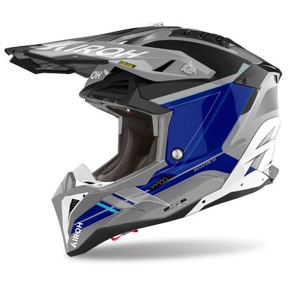 Casco de motocross Airoh AVIATOR 3 - SABER 2024 - Azul Ref : AR1341 