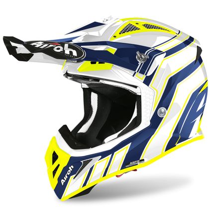 Casco de motocross Airoh AVIATOR ACE - ART - BLUE GLOSS 2021 Ref : AR0978 