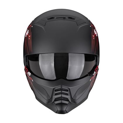 Casque jet Scorpion Exo EXO-COMBAT II - DEMURE MAT - Noir / Rouge