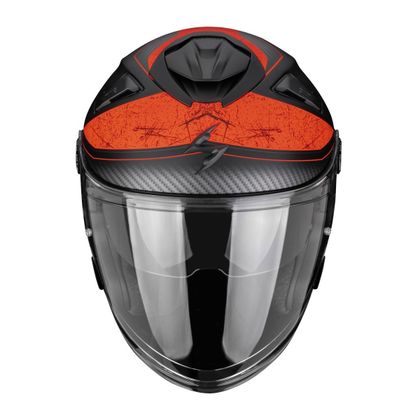 Casque jet Scorpion Exo EXO-GT JET CARBON - CREST MAT - Noir / Rouge